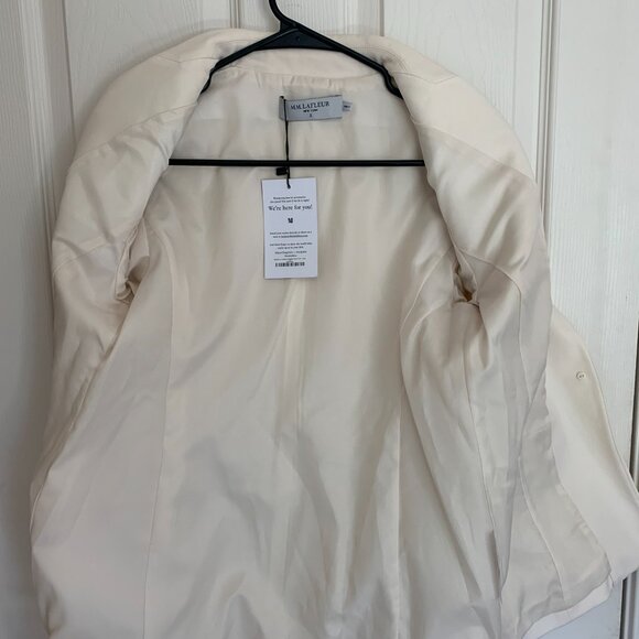 M.M. LaFleur Women's Bennett 1.0 Blazer Jacket, Wool Twill, Ivory, size 2 NWT - Picture 4 of 11